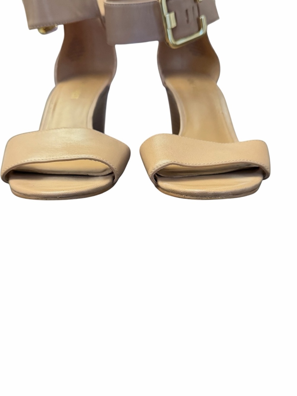 Nine West Beige Leather Ankle-Strap Wedge Sandals Size 6.5 - Picture 5 of 11